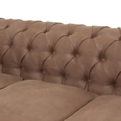 Chesterfield Faux Leather 3 Seater Sofa - Tan -Famous Furniture Store 13514413 1104961771305515