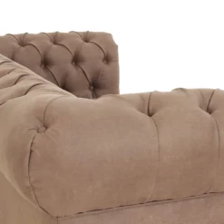 Chesterfield Faux Leather 3 Seater Sofa - Tan -Famous Furniture Store 13514413 3634961771332227