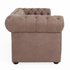 Chesterfield Faux Leather 3 Seater Sofa - Tan -Famous Furniture Store 13514413 5844961771251422