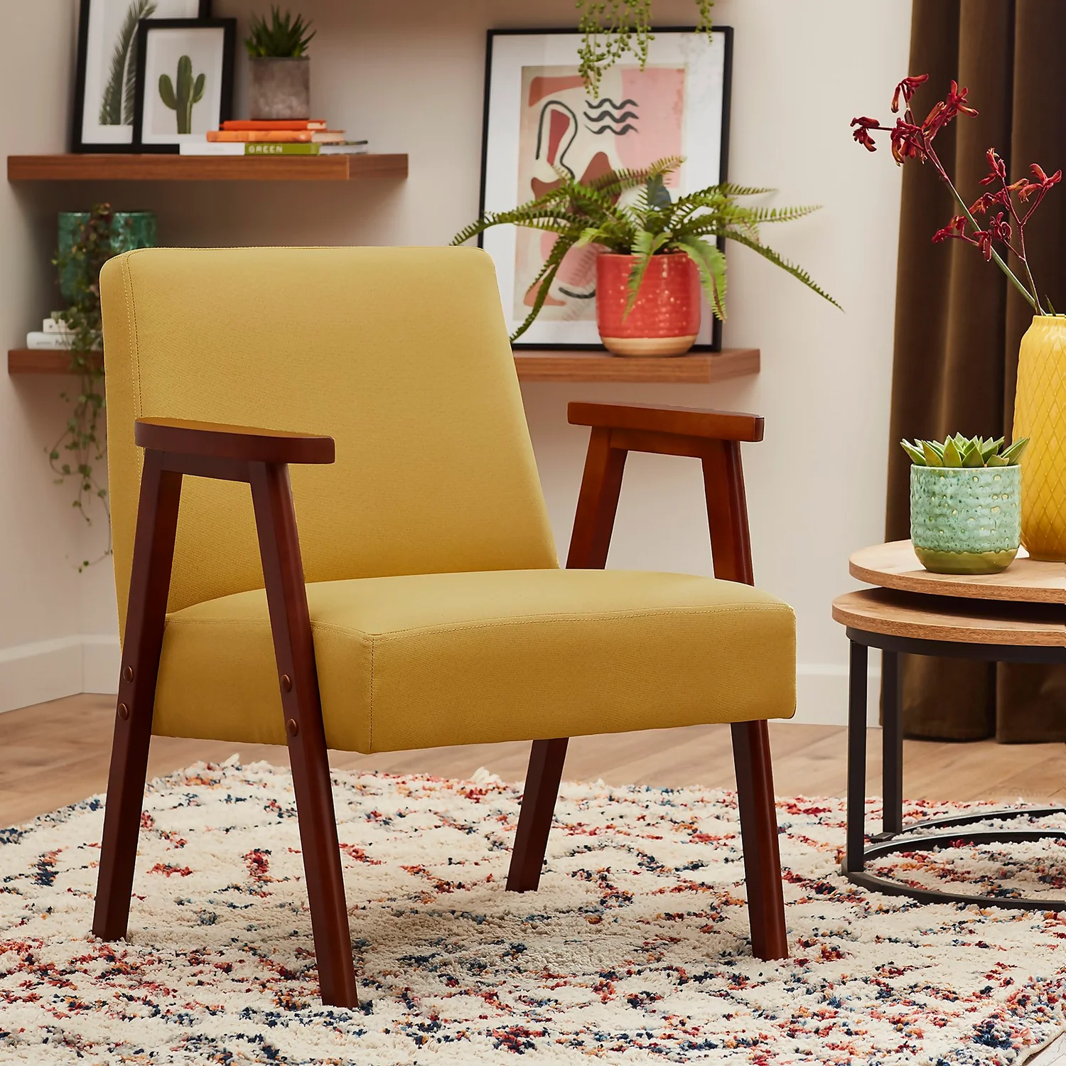 Alex Mid Century Armchair - Ochre Alex Mid Century Armchair - Ochre -Famous Furniture Store 13514419 2175008133936109