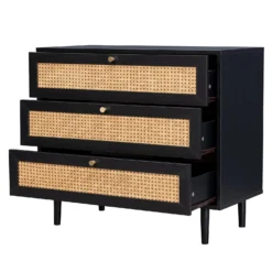 Kubu Rattan 3 Drawer Chest - Black -Famous Furniture Store 13633730 1144974678988938