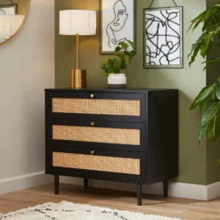 Kubu Rattan 3 Drawer Chest - Black -Famous Furniture Store 13633730 1565009196895416
