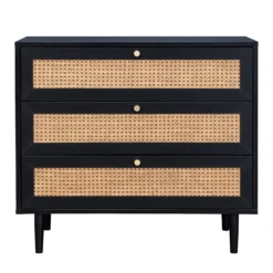 Kubu Rattan 3 Drawer Chest - Black -Famous Furniture Store 13633730 8624974679044063