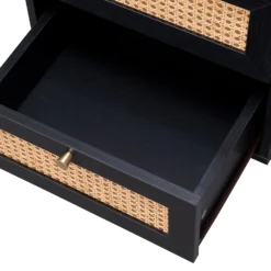 Kubu Rattan 2 Drawer Side Table - Black -Famous Furniture Store 13633731 9394974471800157