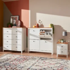 Ren 2 Drawer Bedside Table - White -Famous Furniture Store 13633736 1784977008995047