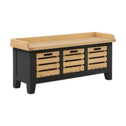 Ashstead Storage Bench - Oak & Charcoal 5 Ashstead Storage Bench - Oak & Charcoal -Famous Furniture Store 13642204 4024953455793231