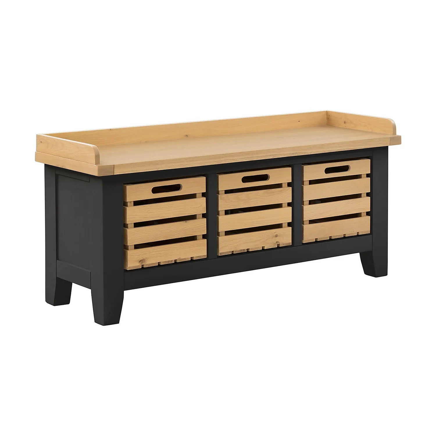 Ashstead Storage Bench - Oak & Charcoal Ashstead Storage Bench - Oak & Charcoal -Famous Furniture Store 13642204 4024953455793231