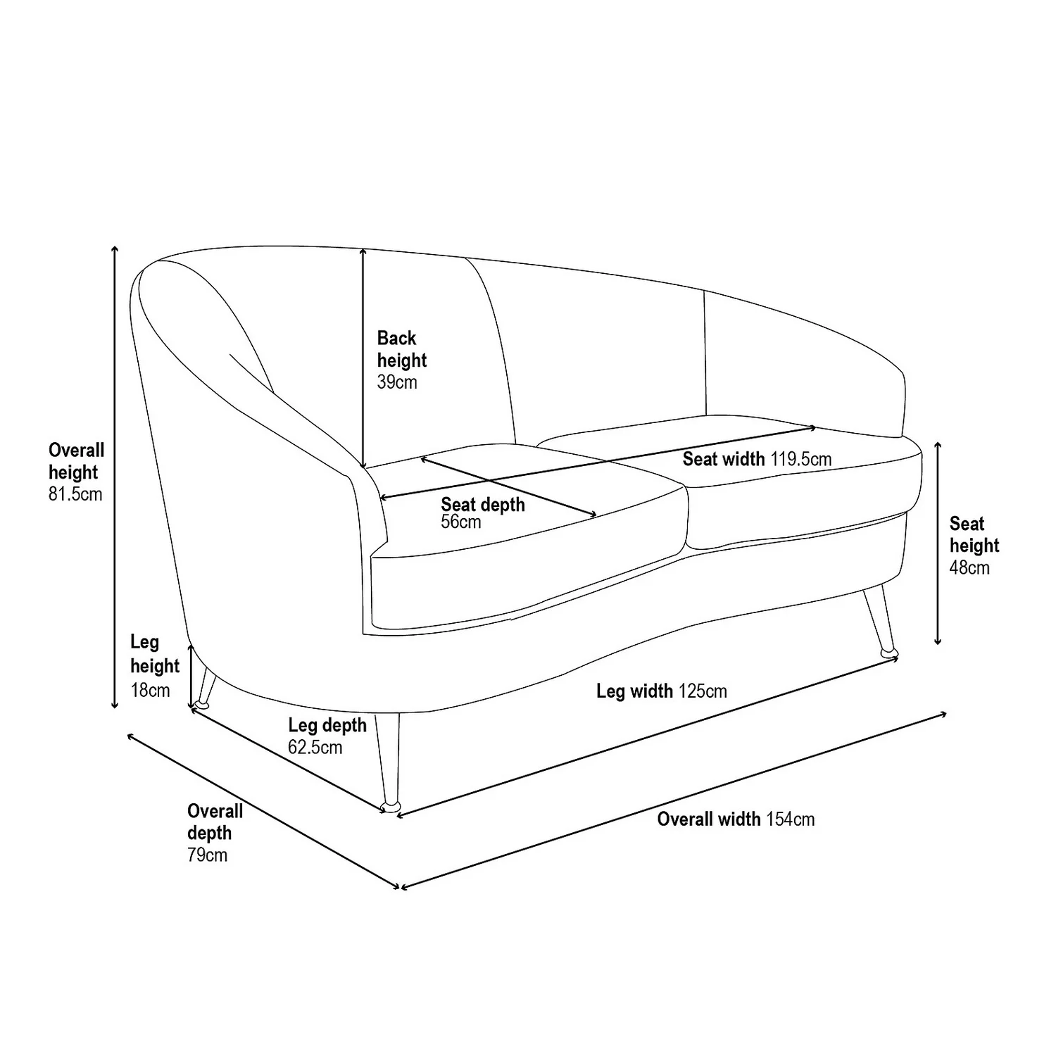 Lucie Asymmetric 2 Seater Sofa - Midnight Lucie Asymmetric 2 Seater Sofa - Midnight -Famous Furniture Store 13644192 1345020302195714
