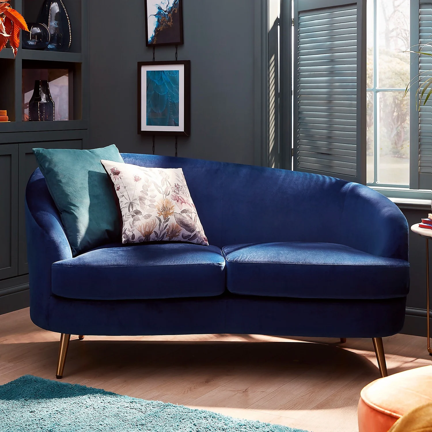 Lucie Asymmetric 2 Seater Sofa - Midnight Lucie Asymmetric 2 Seater Sofa - Midnight -Famous Furniture Store 13644192 1975003705554341