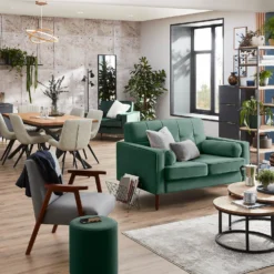 Draper Velvet 2 Seater Sofa In A Box - Green 2 Draper Velvet 2 Seater Sofa In A Box - Green -Famous Furniture Store 13645998 2144978299732498