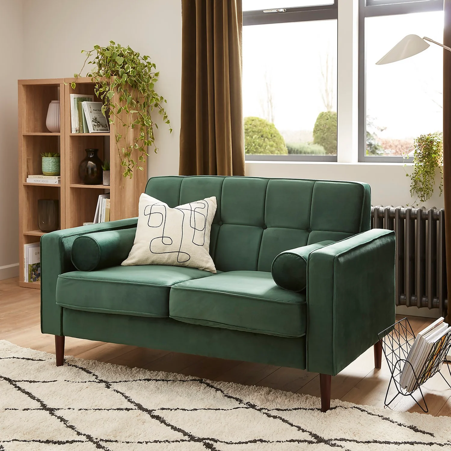 Draper Velvet 2 Seater Sofa in a Box - Green Draper Velvet 2 Seater Sofa In A Box - Green -Famous Furniture Store 13645998 9925009129468127
