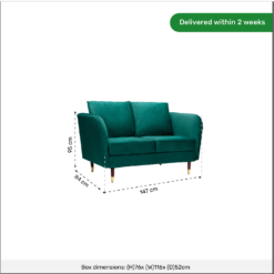 Cosmo Velvet 2 Seater Sofa In A Box - Emerald -Famous Furniture Store 13646012 1795007639625392