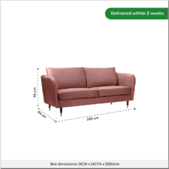 Cosmo Velvet 3 Seater Sofa In A Box - Rose Pink -Famous Furniture Store 13646015 1155007639618264