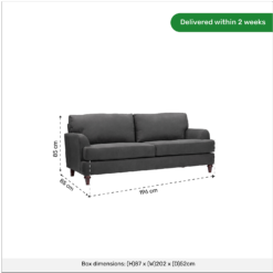 Brook 3 Seater Sofa In A Box - Charcoal -Famous Furniture Store 13646017 1455007639563421