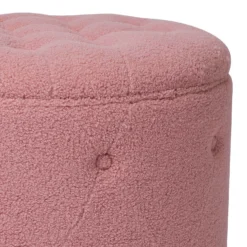 Betty Boucle Button Ottoman - Rose 4 Betty Boucle Button Ottoman - Rose -Famous Furniture Store 13667713 1244964295705537