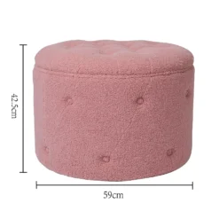 Betty Boucle Button Ottoman - Rose 6 Betty Boucle Button Ottoman - Rose -Famous Furniture Store 13667713 1764964295777180