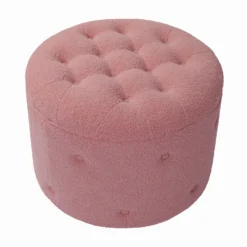 Betty Boucle Button Ottoman - Rose 3 Betty Boucle Button Ottoman - Rose -Famous Furniture Store 13667713 1794964295664914