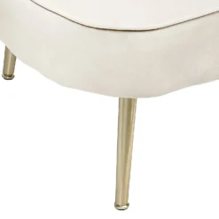 Gigi Velvet Chaise Longue - Cream -Famous Furniture Store 13698291 1384975247775096