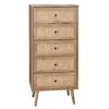 Kubu Rattan 5 Drawer Tallboy