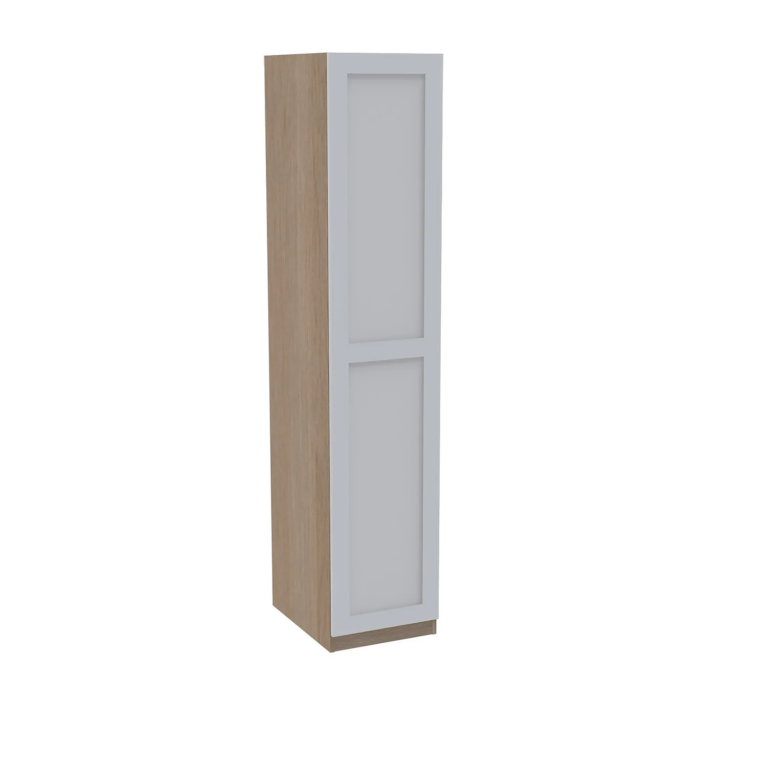 House Beautiful Realm Single Wardrobe, Oak Effect Carcass - White Shaker Door (W) 450mm x (H) 2196mm House Beautiful Realm Single Wardrobe, Oak Effect Carcass - White Shaker Door (W) 450mm X (H) 2196mm -Famous Furniture Store 13999704 1005005578014988