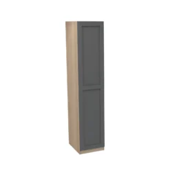 House Beautiful Realm Single Wardrobe, Oak Effect Carcass - Carbon Grey Shaker Door (W) 450mm X (H) 2196mm