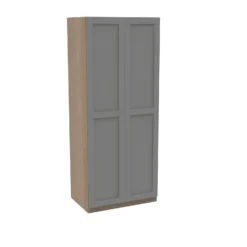 House Beautiful Realm Double Wardrobe, Oak Effect Carcass - Grey Shaker Doors (W) 900mm X (H) 2196mm