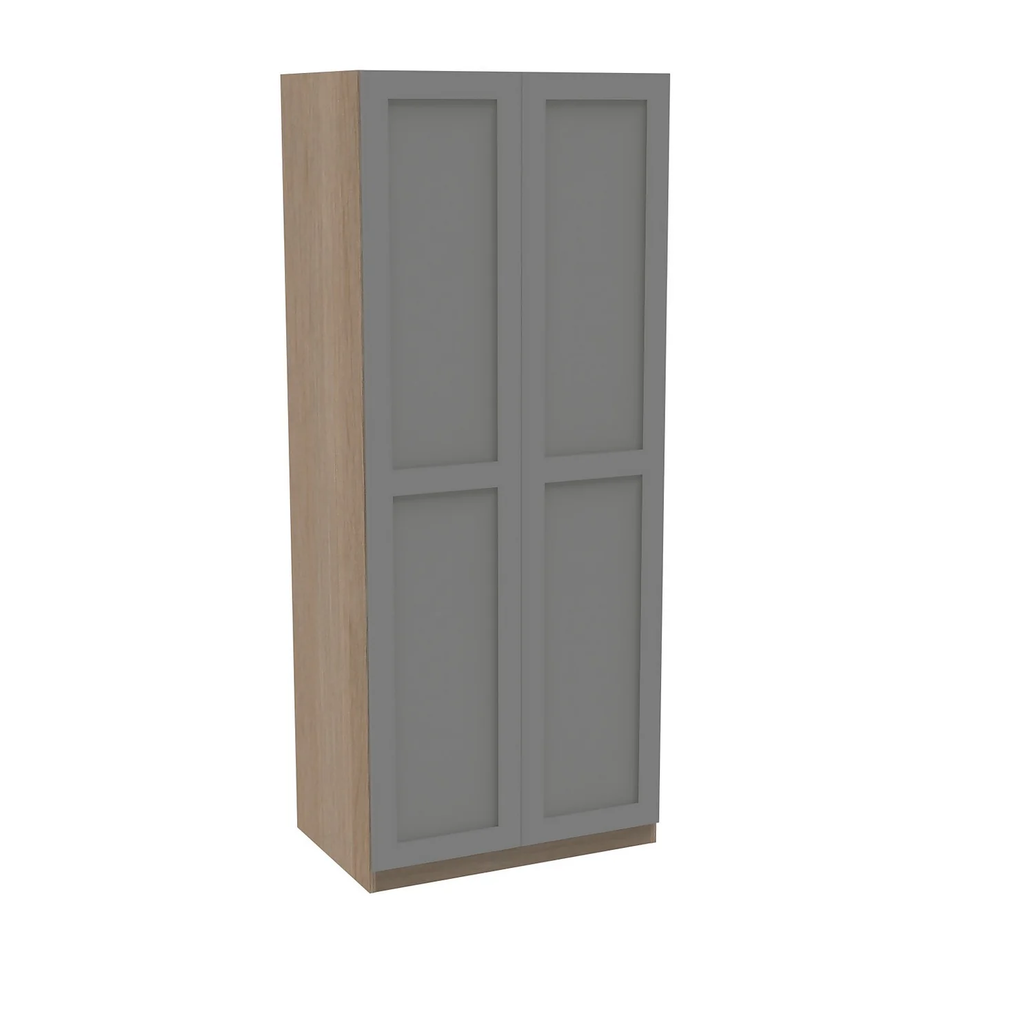 House Beautiful Realm Double Wardrobe, Oak Effect Carcass - Grey Shaker Doors (W) 900mm x (H) 2196mm House Beautiful Realm Double Wardrobe, Oak Effect Carcass - Grey Shaker Doors (W) 900mm X (H) 2196mm -Famous Furniture Store 13999713 1805005577586345