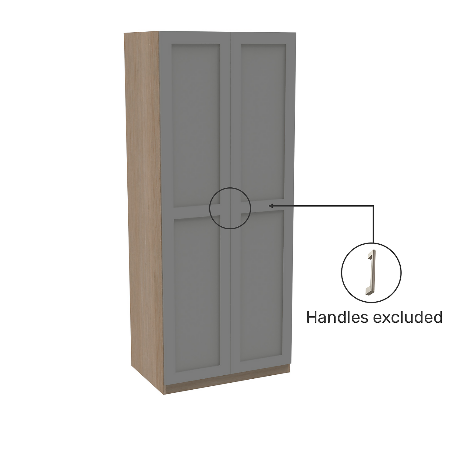 House Beautiful Realm Double Wardrobe, Oak Effect Carcass - Grey Shaker Doors (W) 900mm x (H) 2196mm House Beautiful Realm Double Wardrobe, Oak Effect Carcass - Grey Shaker Doors (W) 900mm X (H) 2196mm -Famous Furniture Store 13999713 1805005577660601