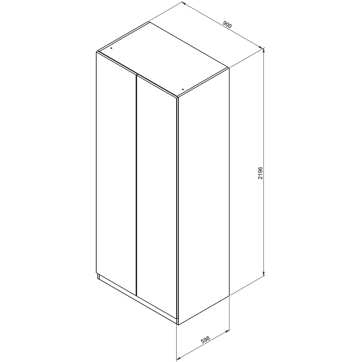 House Beautiful Honest Double Wardrobe, Oak Effect Carcass - Gloss Grey Slab Door (W) 900mm x (H) 2196mm House Beautiful Honest Double Wardrobe, Oak Effect Carcass - Gloss Grey Slab Door (W) 900mm X (H) 2196mm -Famous Furniture Store 13999726 1045005574224011