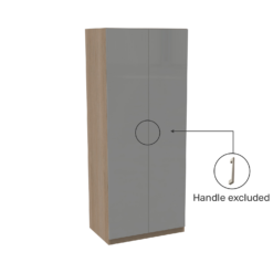 House Beautiful Honest Double Wardrobe, Oak Effect Carcass - Gloss Grey Slab Door (W) 900mm X (H) 2196mm 2 House Beautiful Honest Double Wardrobe, Oak Effect Carcass - Gloss Grey Slab Door (W) 900mm X (H) 2196mm -Famous Furniture Store 13999726 1055005574172063