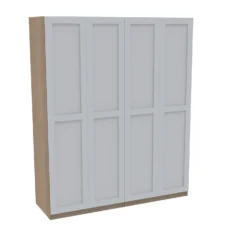 House Beautiful Realm Quad Wardrobe, Oak Effect Carcass - White Shaker Doors (W) 1800mm X (H) 2196mm