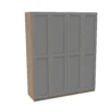 House Beautiful Realm Quad Wardrobe, Oak Effect Carcass - Grey Shaker Doors (W) 1800mm X (H) 2196mm