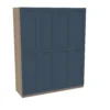 House Beautiful Realm Quad Wardrobe, Oak Effect Carcass - Navy Blue Shaker Doors (W) 1800mm X (H) 2196mm