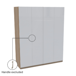 House Beautiful Honest Quad Wardrobe, Oak Effect Carcass - Gloss White Slab Doors (W) 1800mm X (H) 2196mm -Famous Furniture Store 13999747 1095005575344610
