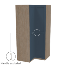 House Beautiful Realm Corner Wardrobe, Oak Effect Carcass - Navy Blue Shaker Doors (W) 1053mm X (H) 2196mm -Famous Furniture Store 13999755 1445012795476770
