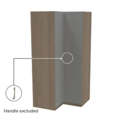 House Beautiful Honest Corner Wardrobe, Oak Effect Carcass - Gloss Grey Slab Doors (W) 1053mm X (H) 2196mm 2 House Beautiful Honest Corner Wardrobe, Oak Effect Carcass - Gloss Grey Slab Doors (W) 1053mm X (H) 2196mm -Famous Furniture Store 13999760 6685012795578731