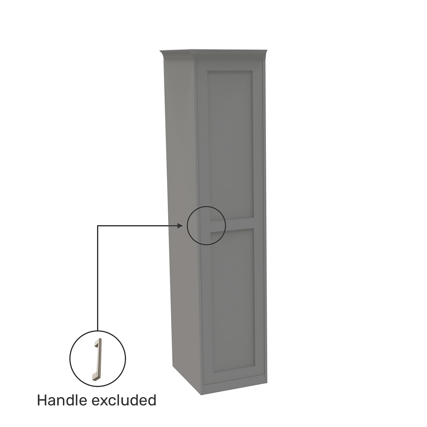 House Beautiful Realm Fitted Look Single Wardrobe, Oak Effect Carcass - Grey Shaker Door (W) 551mm x (H) 2256mm House Beautiful Realm Fitted Look Single Wardrobe, Oak Effect Carcass - Grey Shaker Door (W) 551mm X (H) 2256mm -Famous Furniture Store 13999761 1815007373381098