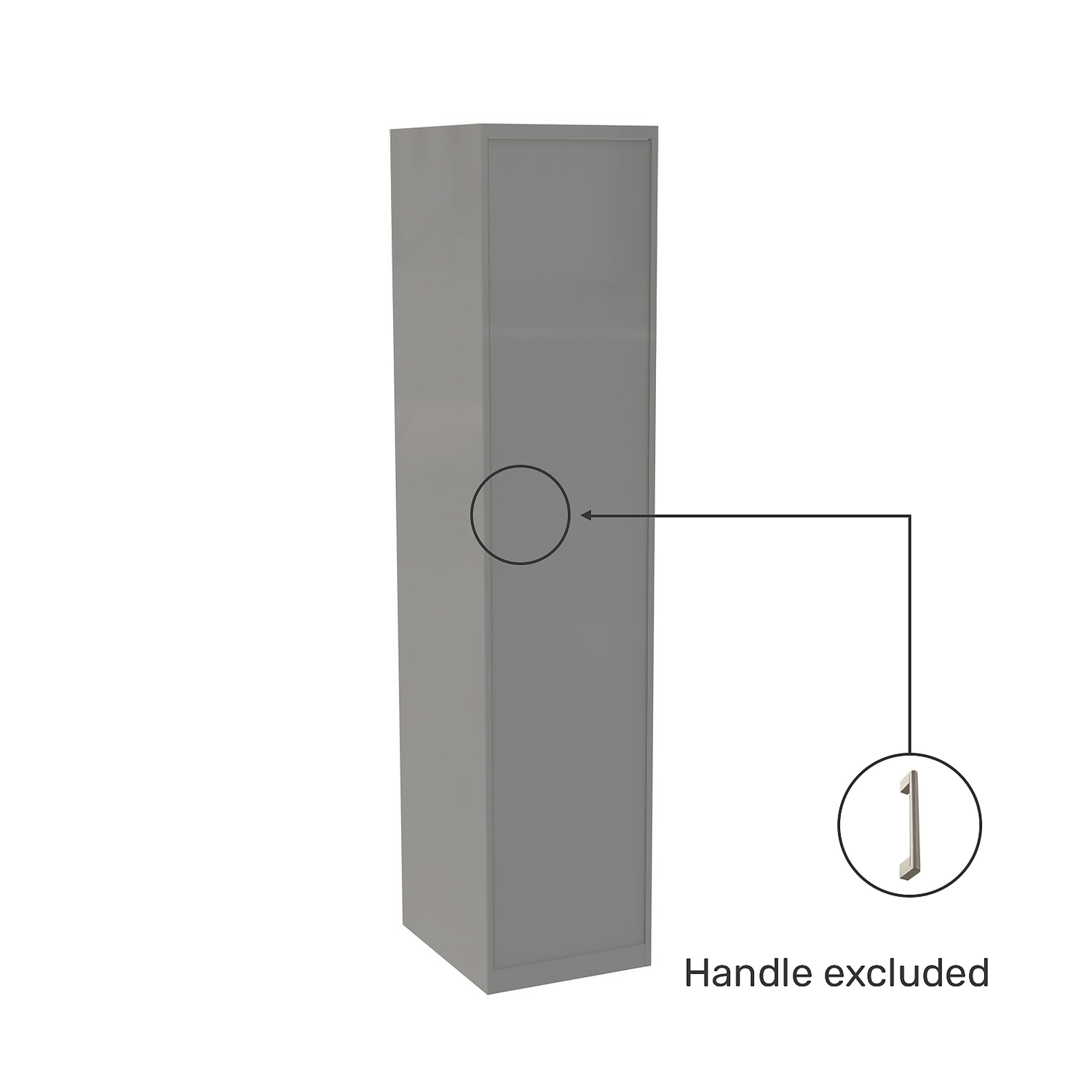 House Beautiful Honest Fitted Look Single Wardrobe, Oak Effect Carcass - Gloss Grey Slab Door (W) 490mm x (H) 2226mm House Beautiful Honest Fitted Look Single Wardrobe, Oak Effect Carcass - Gloss Grey Slab Door (W) 490mm X (H) 2226mm -Famous Furniture Store 13999773 1605005576101561