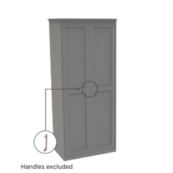 House Beautiful Realm Fitted Look Double Wardrobe, Oak Effect Carcass - Grey Shaker Doors (W) 1001mm X (H) 2256mm 2 House Beautiful Realm Fitted Look Double Wardrobe, Oak Effect Carcass - Grey Shaker Doors (W) 1001mm X (H) 2256mm -Famous Furniture Store 13999775 1515007373502433