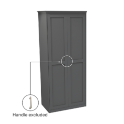 House Beautiful Realm Fitted Look Double Wardrobe, Oak Effect Carcass - Carbon Grey Shaker Doors (W) 1001mm X (H) 2256mm -Famous Furniture Store 13999776 2115014911748455