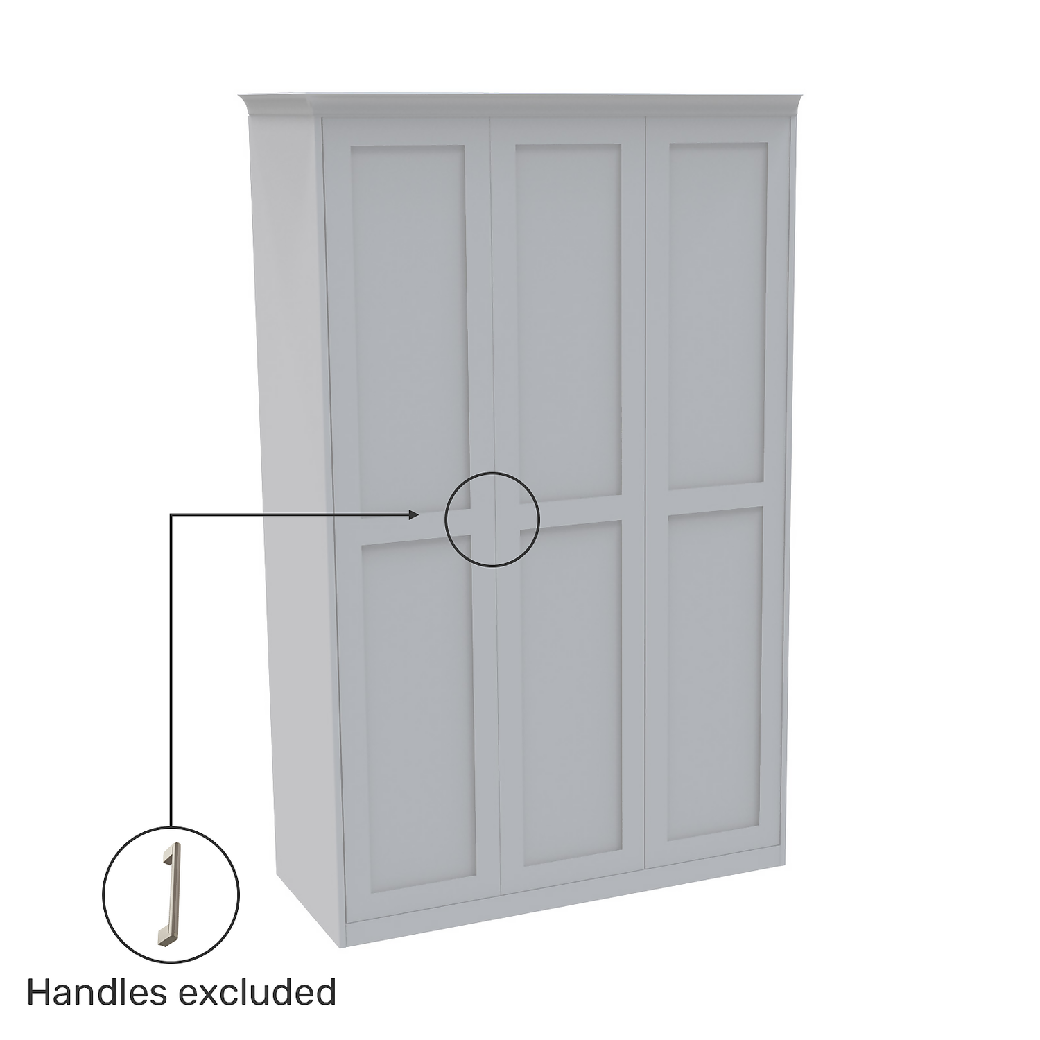 House Beautiful Realm Fitted Look Triple Wardrobe, Oak Effect Carcass - White Shaker Doors (W) 1451mm x (H) 2256mm House Beautiful Realm Fitted Look Triple Wardrobe, Oak Effect Carcass - White Shaker Doors (W) 1451mm X (H) 2256mm -Famous Furniture Store 13999782 1145005586371908