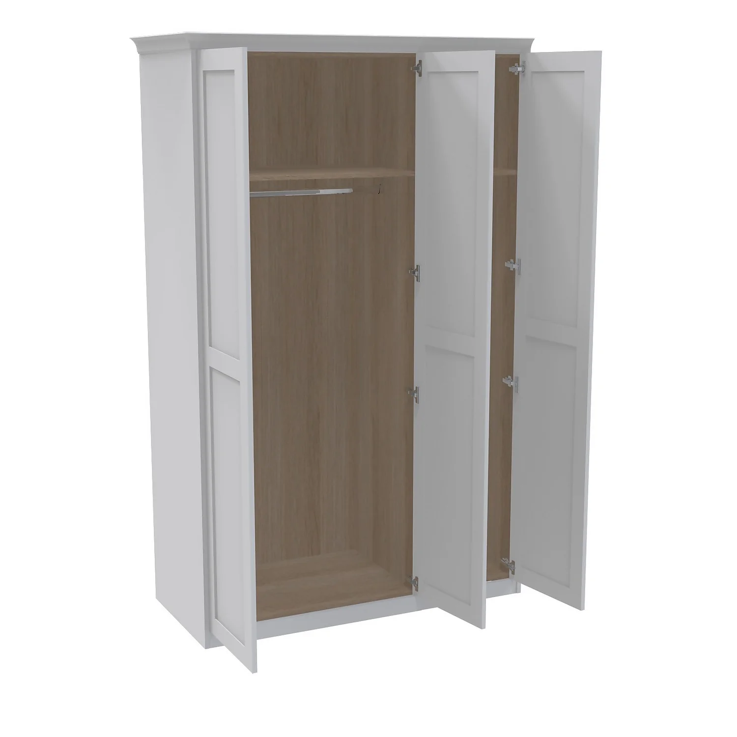 House Beautiful Realm Fitted Look Triple Wardrobe, Oak Effect Carcass - White Shaker Doors (W) 1451mm x (H) 2256mm House Beautiful Realm Fitted Look Triple Wardrobe, Oak Effect Carcass - White Shaker Doors (W) 1451mm X (H) 2256mm -Famous Furniture Store 13999782 2005007394606068