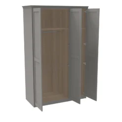 House Beautiful Realm Fitted Look Triple Wardrobe, Oak Effect Carcass - Grey Shaker Doors (W) 1451mm X (H) 2256mm 1 House Beautiful Realm Fitted Look Triple Wardrobe, Oak Effect Carcass - Grey Shaker Doors (W) 1451mm X (H) 2256mm -Famous Furniture Store 13999783 2965007393014253