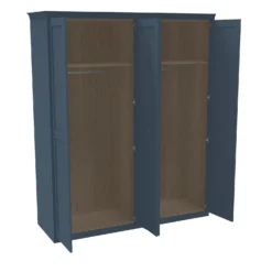 House Beautiful Realm Fitted Look Quad Wardrobe, Oak Effect Carcass - Navy Blue Shaker Doors (W) 1901mm X (H) 2256mm -Famous Furniture Store 13999793 5755007592826517
