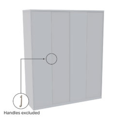 House Beautiful Honest Fitted Look Quad Wardrobe, Oak Effect Carcass - Gloss White Slab Doors (W) 1840mm X (H) 2226mm -Famous Furniture Store 13999796 1715007373234713