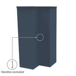 House Beautiful Realm Fitted Look Corner Wardrobe, Oak Effect Carcass - Navy Blue Shaker Doors (W) 1103mm X (H) 2256mm 3 House Beautiful Realm Fitted Look Corner Wardrobe, Oak Effect Carcass - Navy Blue Shaker Doors (W) 1103mm X (H) 2256mm -Famous Furniture Store 13999801 1085012795533392