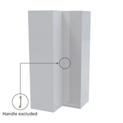 House Beautiful Honest Fitted Look Corner Wardrobe, Oak Effect Carcass - Gloss White Slab Doors (W) 1073mm X (H) 2226mm -Famous Furniture Store 13999804 6085012795519805