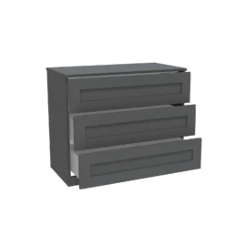 House Beautiful Realm Wide Chest Of Drawers - Carbon Grey Shaker (W) 900mm X (H) 756mm -Famous Furniture Store 13999808 4945011811670933