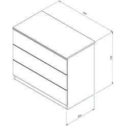 House Beautiful Honest Wide Chest Of Drawers - Gloss Grey Slab (W) 900mm X (H) 756mm 4 House Beautiful Honest Wide Chest Of Drawers - Gloss Grey Slab (W) 900mm X (H) 756mm -Famous Furniture Store 13999813 1085005575310170