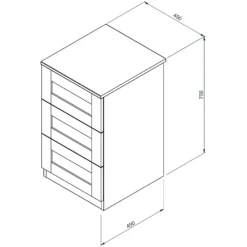 House Beautiful Realm Narrow Chest Of Drawers - Navy Blue Shaker (W) 450mm X (H) 756mm 4 House Beautiful Realm Narrow Chest Of Drawers - Navy Blue Shaker (W) 450mm X (H) 756mm -Famous Furniture Store 13999817 1365005578432225